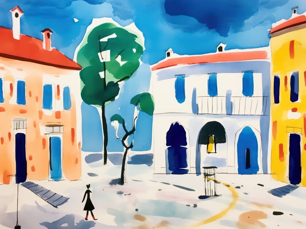 Ferrara Italy Niedliche Aquarell-Illustration 3