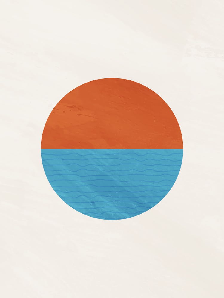 Minimalist Sunset and Ocean Design
