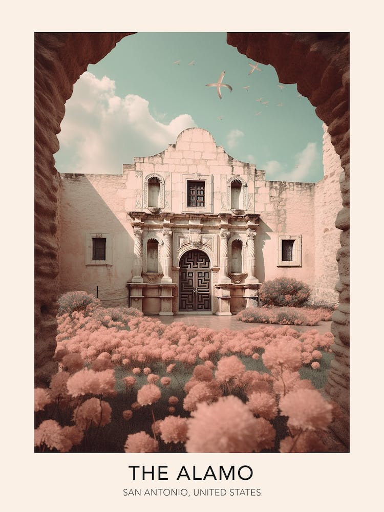 The Alamo San Antonio United States Travel Poster