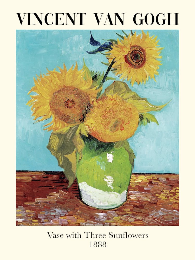 Vincent Van Gogh Vase With Three Sunflowers