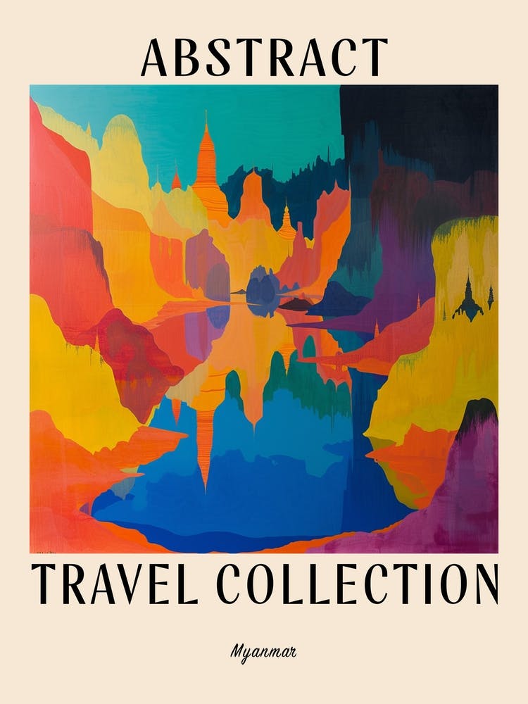 Abstract Travel Collection Poster Myanmar 1