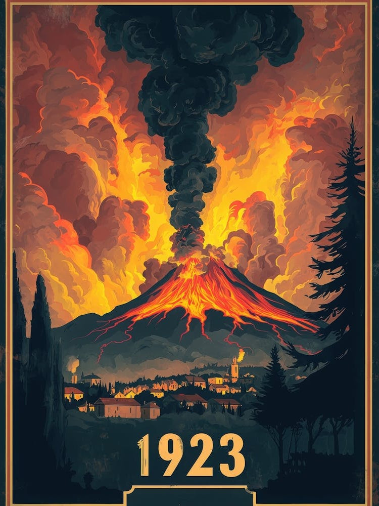 Aihrgdesign A Dramatic Vintage Poster Depicting The 1923 Erup 74a6fdf3 6e5f 4814 B0e8 Cc1650cc419f 3