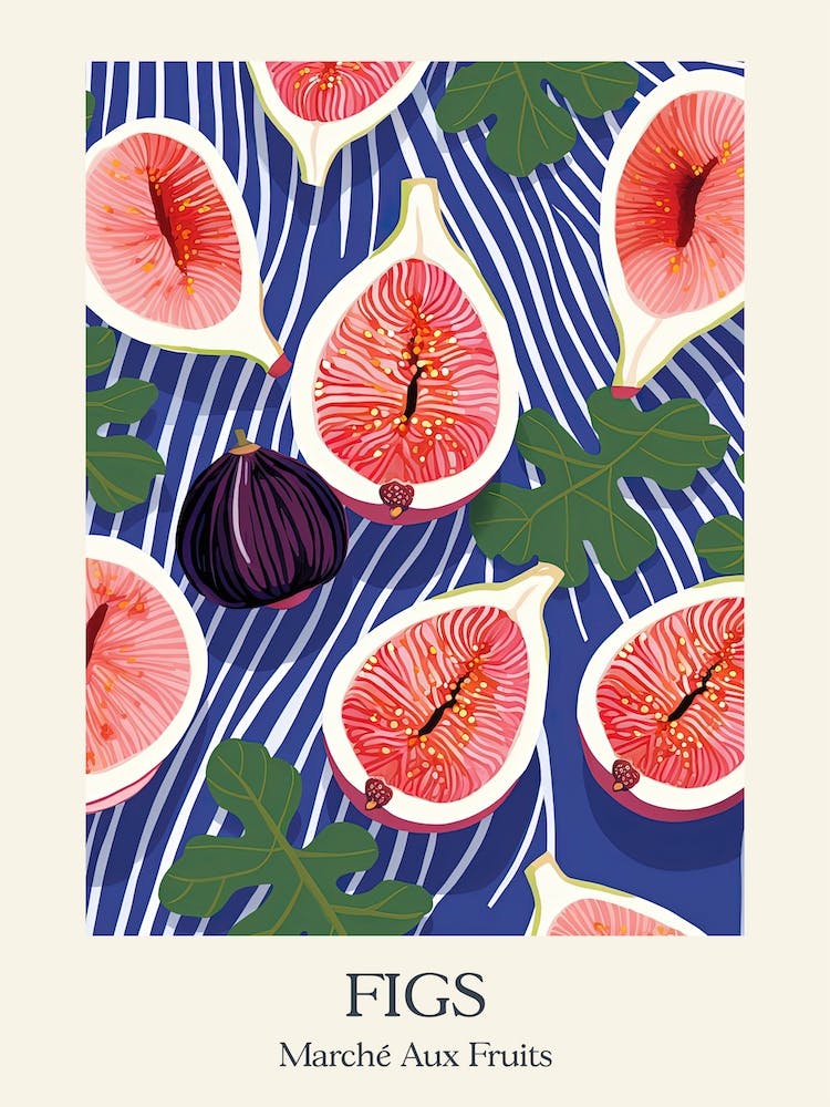 Marche Aux Fruits Feigen Frucht Sommerillustration 3