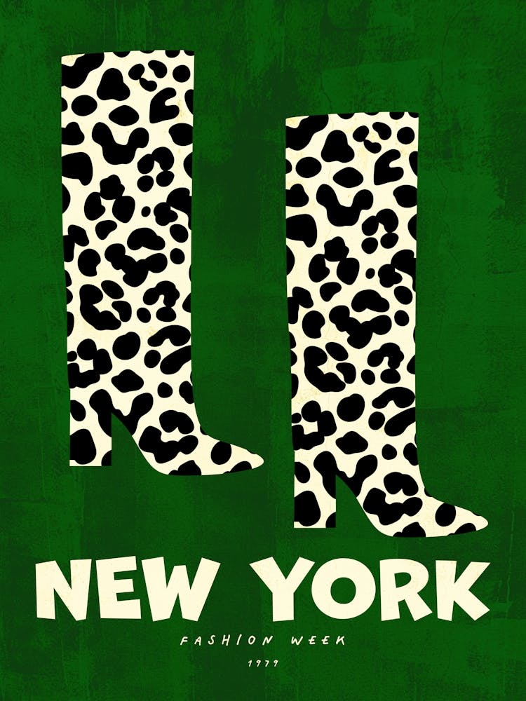 New York Fashion Week Grüne Leopardenstiefel