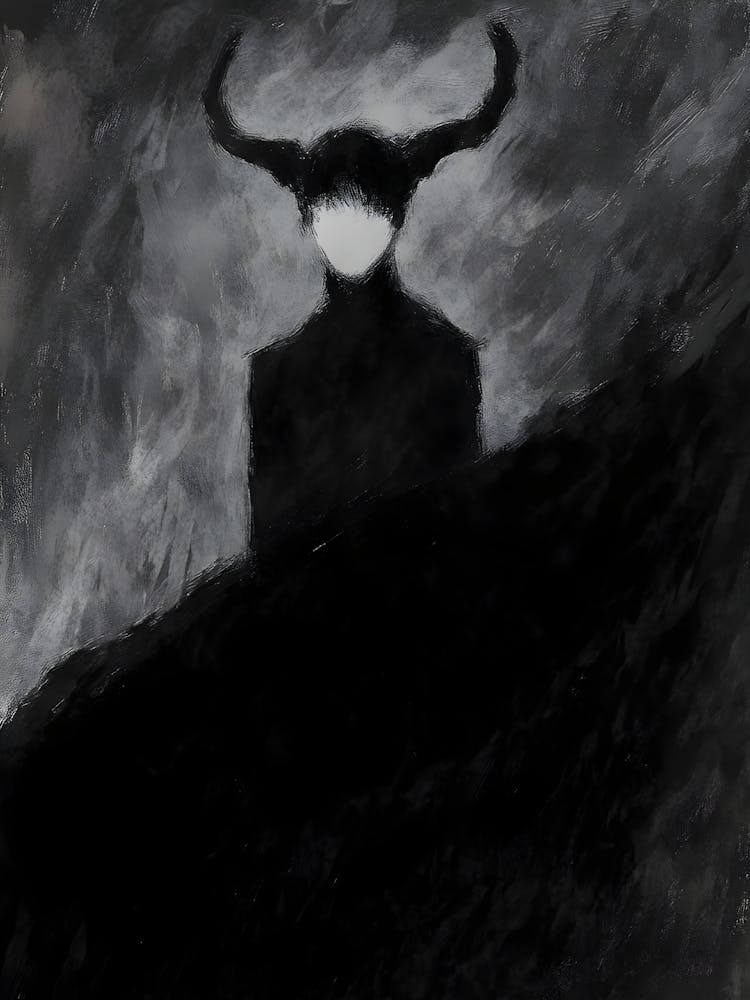 Dark Gothic Devil With Horns