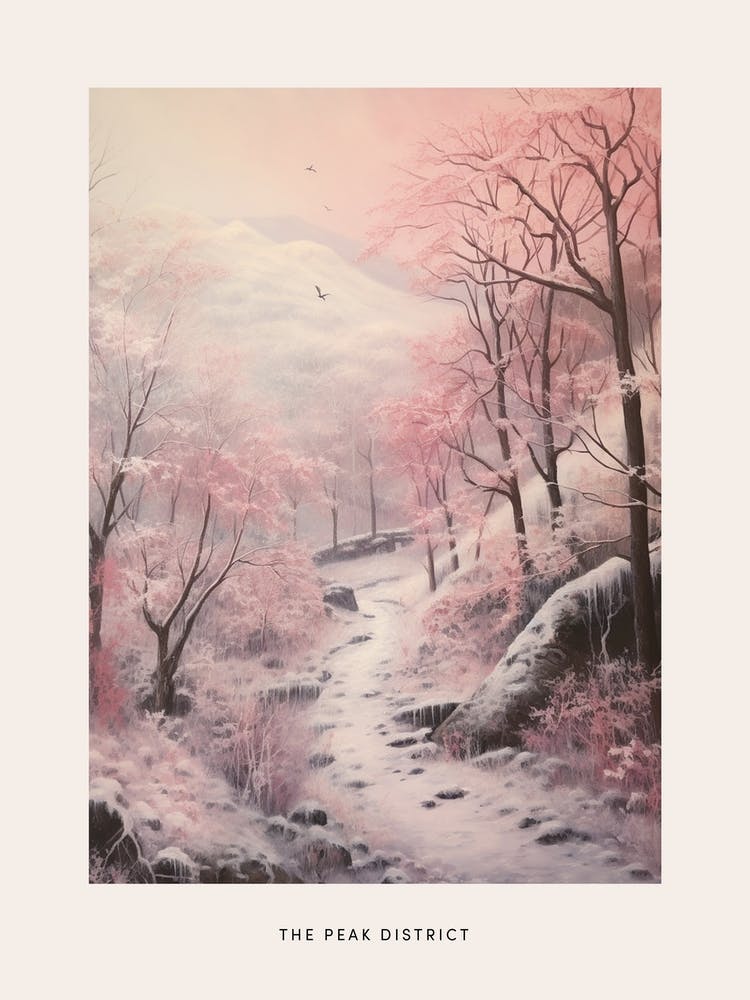 Dreamy Winter National Park Poster  The Peak District England 2