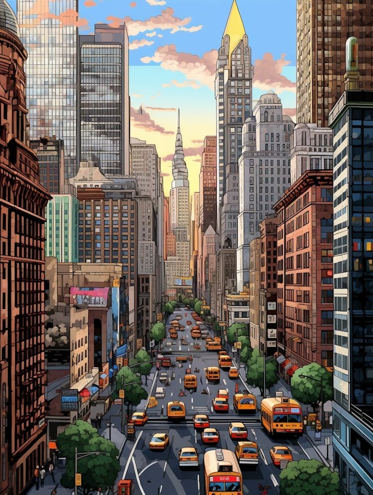 New York Pixel Art 4