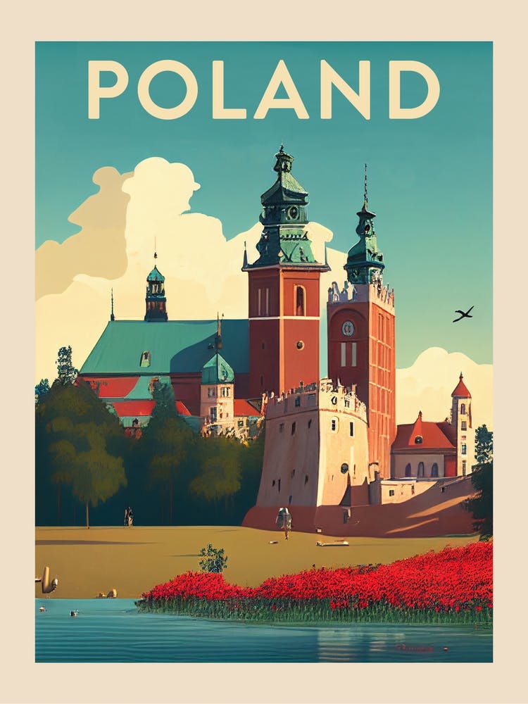 Poland Vintage Travel Poster