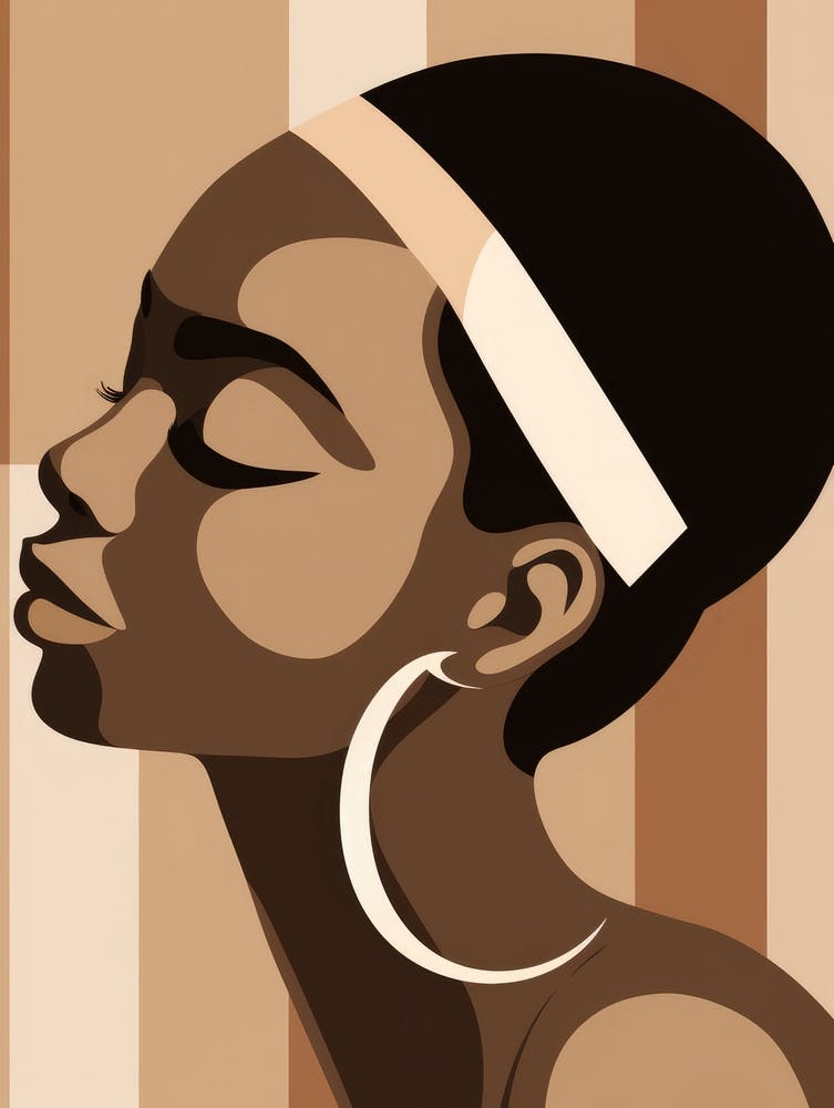 Black Woman With Hoop Earrings 1