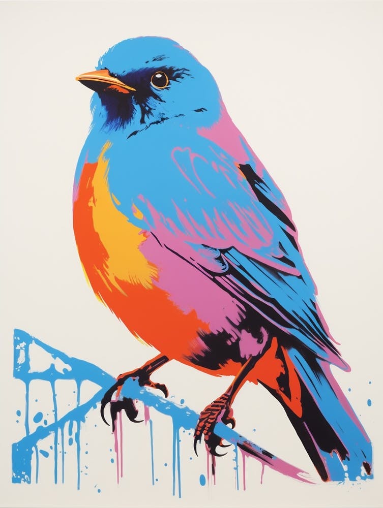 Andy Warhol Style Bird Bluebird 5