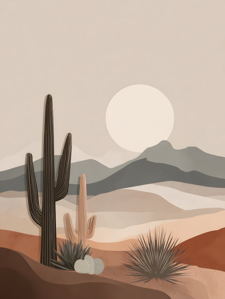 Desert Sunse Minimalist Desert Landscape 10