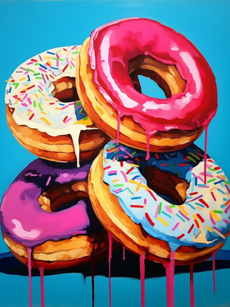 Stack Of Donuts Blue Background 2