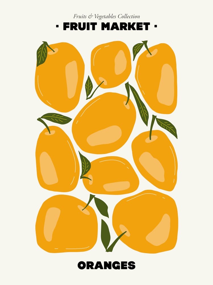 The Fruit Market Oranges Illustration Maximalist