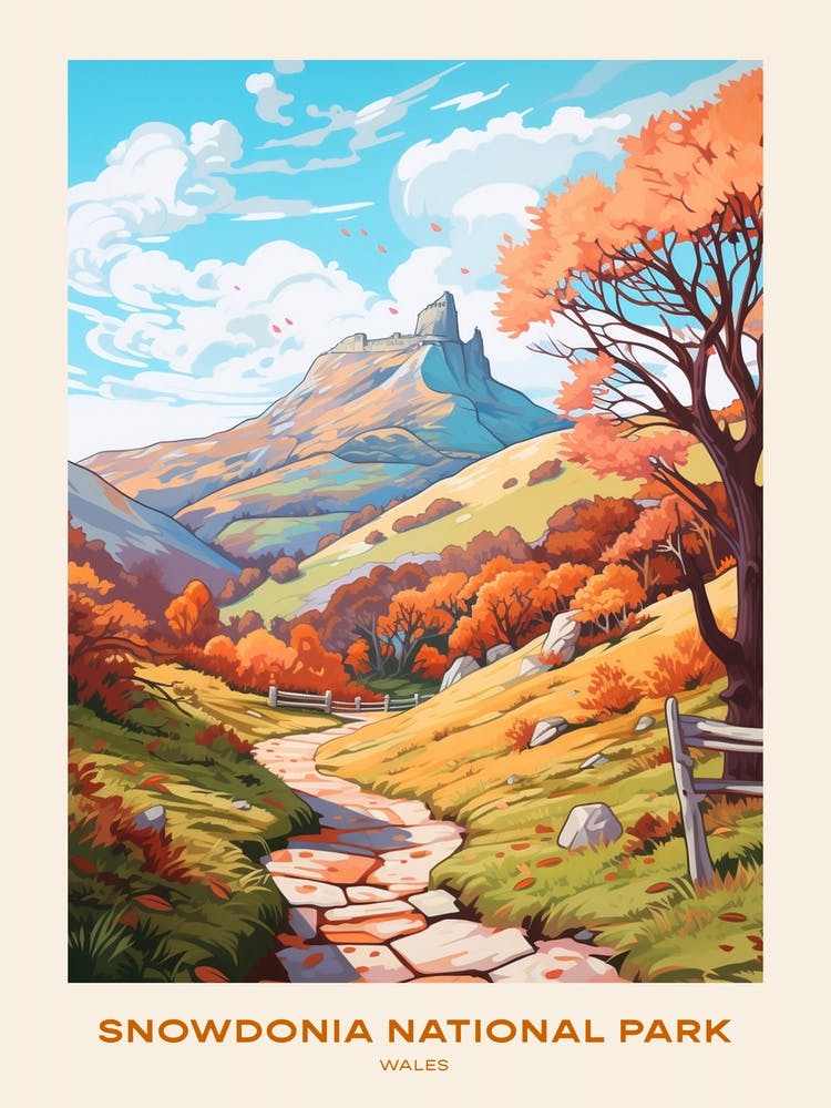 Snowdonia National Park Wales 3 Hike Poster