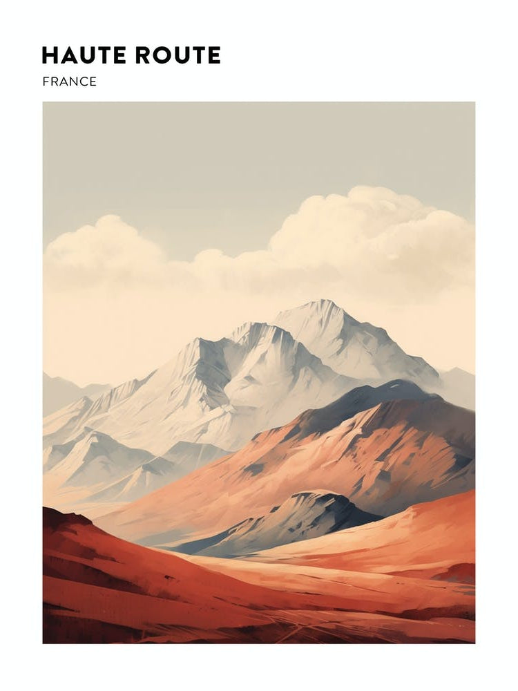Haute Route France 2 Hiking Trail Landscape Poster