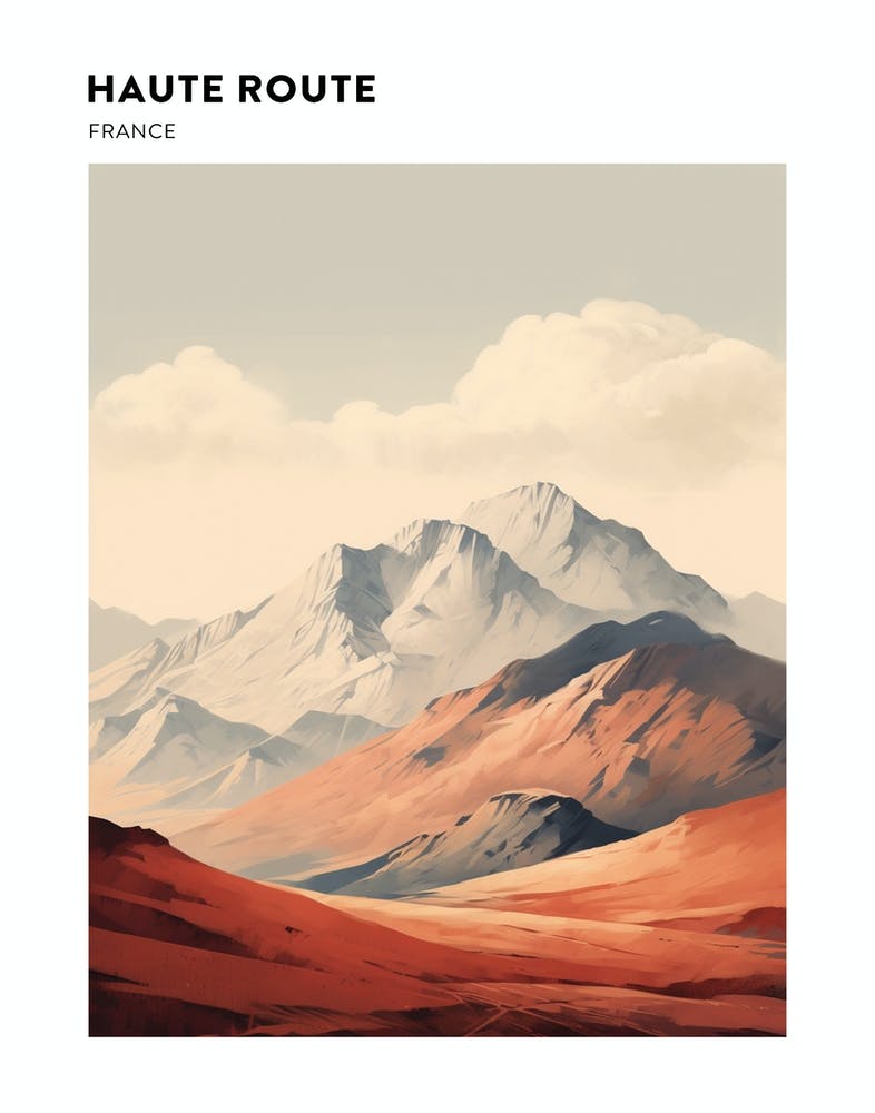 Haute Route France 2 Hiking Trail Landscape Poster