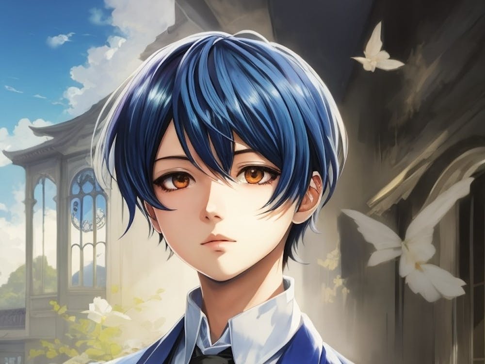 Anime boy With Blue Hair