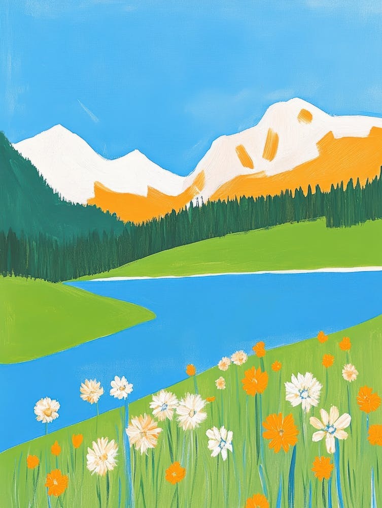 Flowers By The Lake