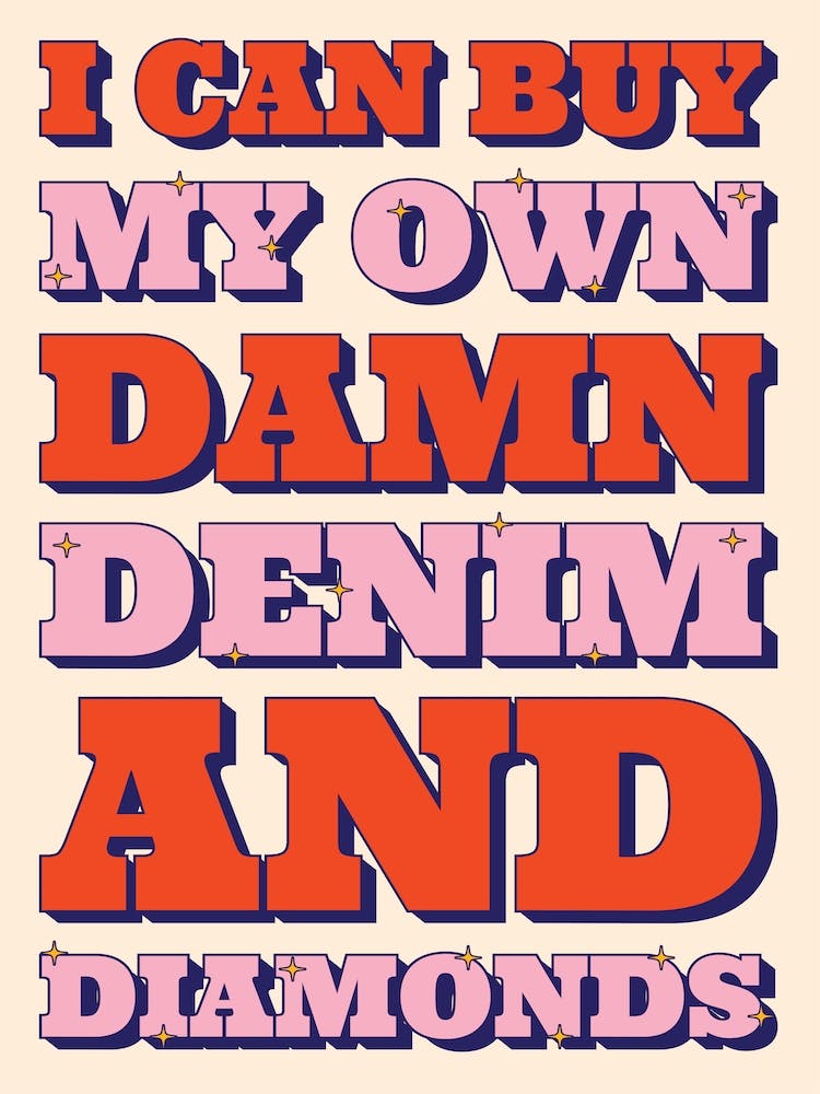 I Can Buy My Own Damn Denim Pink & Red