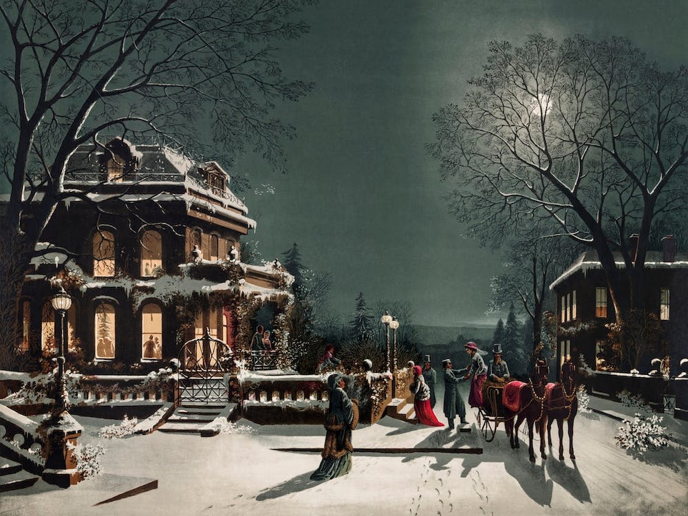Nighttime Christmas Scene
