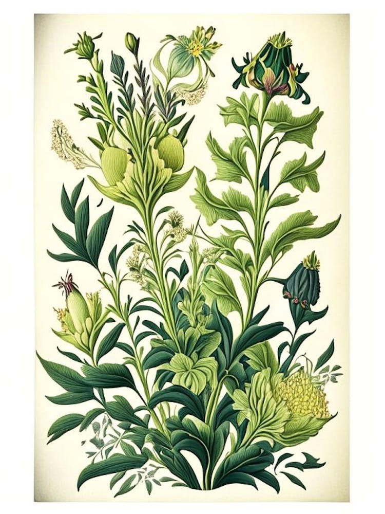 Lysimachia Floral 2 Botanical Vintage Poster Flower