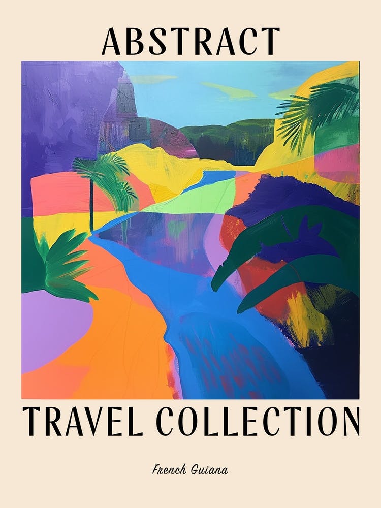 Abstract Travel Collection Poster French Guiana 1