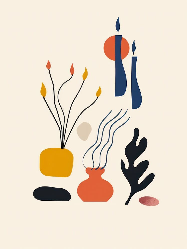 Abstract Candles Flowers 12