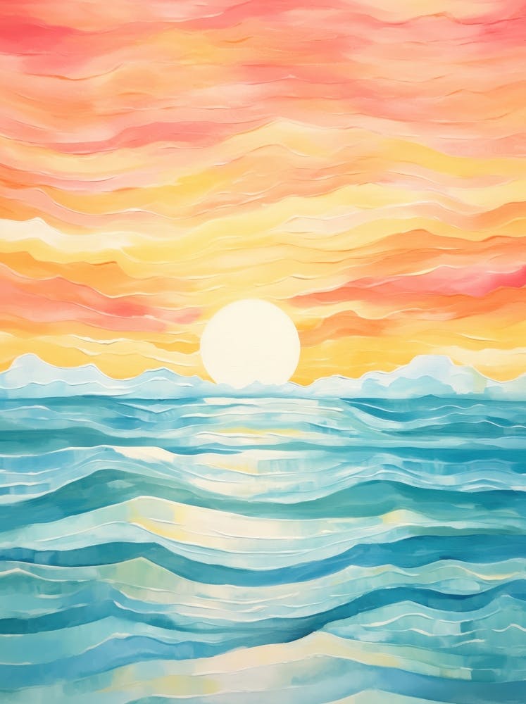 Aquarell Sonnenuntergang Gemälde
