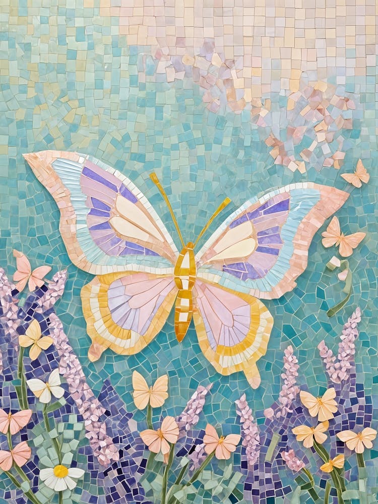 Pastel Butterfly Mosaic no1