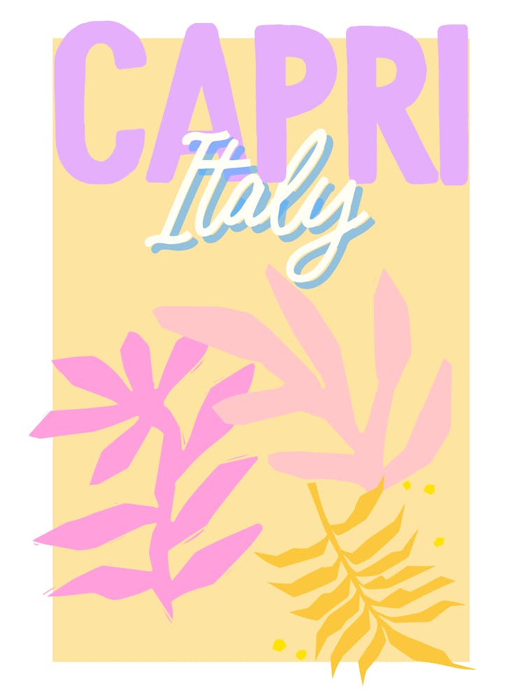 Travel Poster Capri (Yellow)
