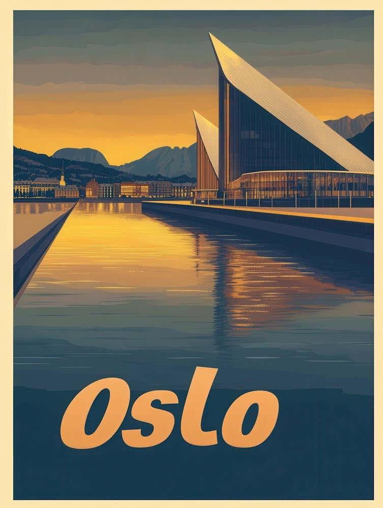 Aihrgdesign A Vintage Travel Poster Of Oslo