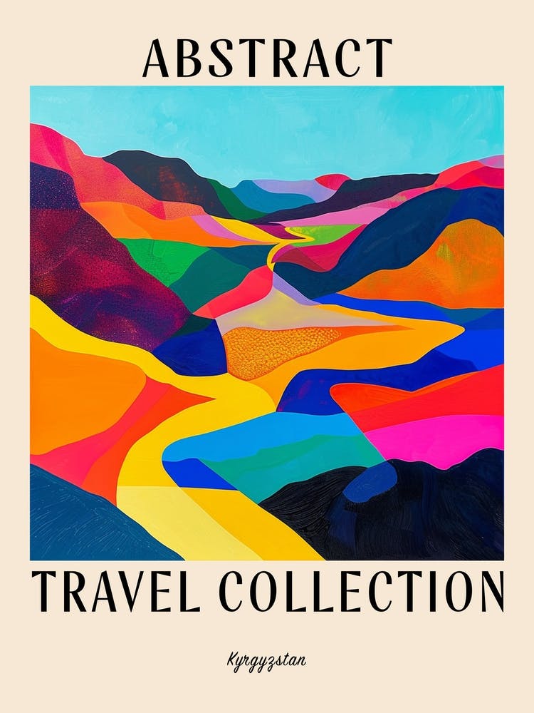 Abstract Travel Collection Poster Kyrgyzstan 9