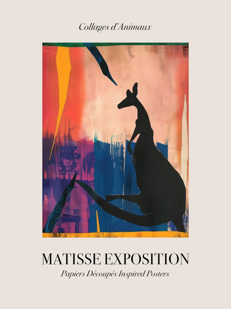 Kangaroo 2 Matisse Inspired Exposition Animals Poster