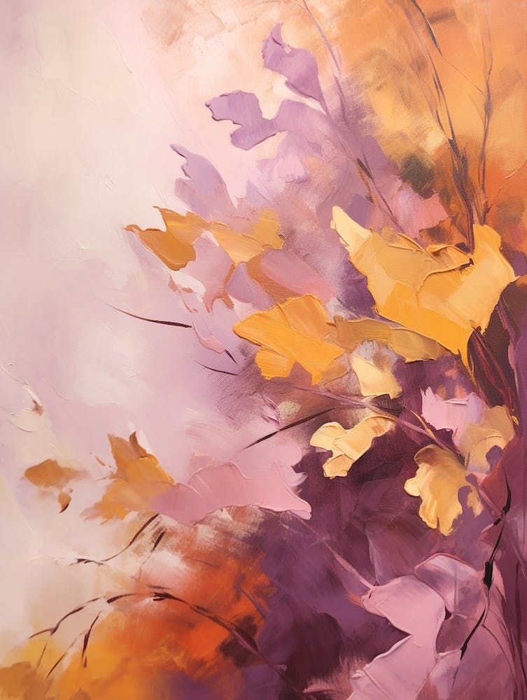 Fall Flower Painting Lilac