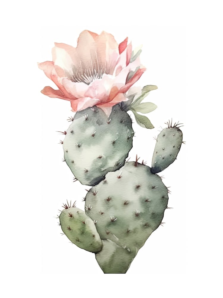 Silver Torch Cactus Watercolour Drawing 3