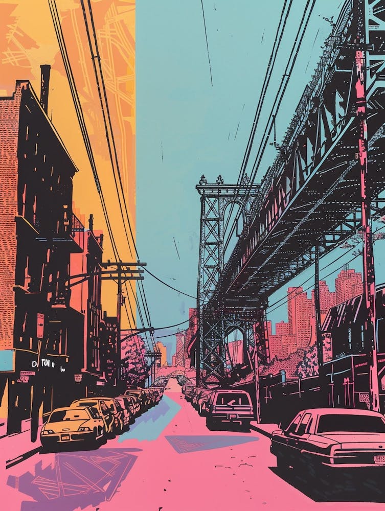 Queens New York Colourful Silkscreen Illustration 3
