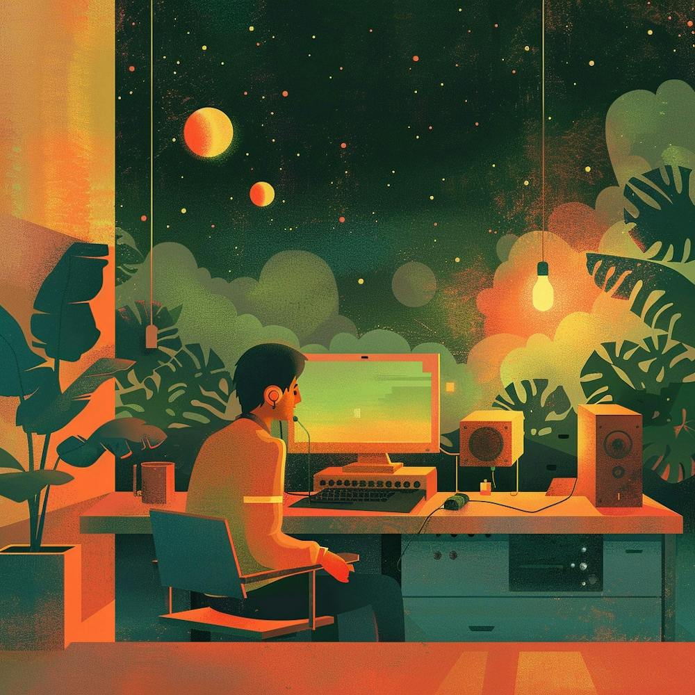 Man Working At His Computer 1