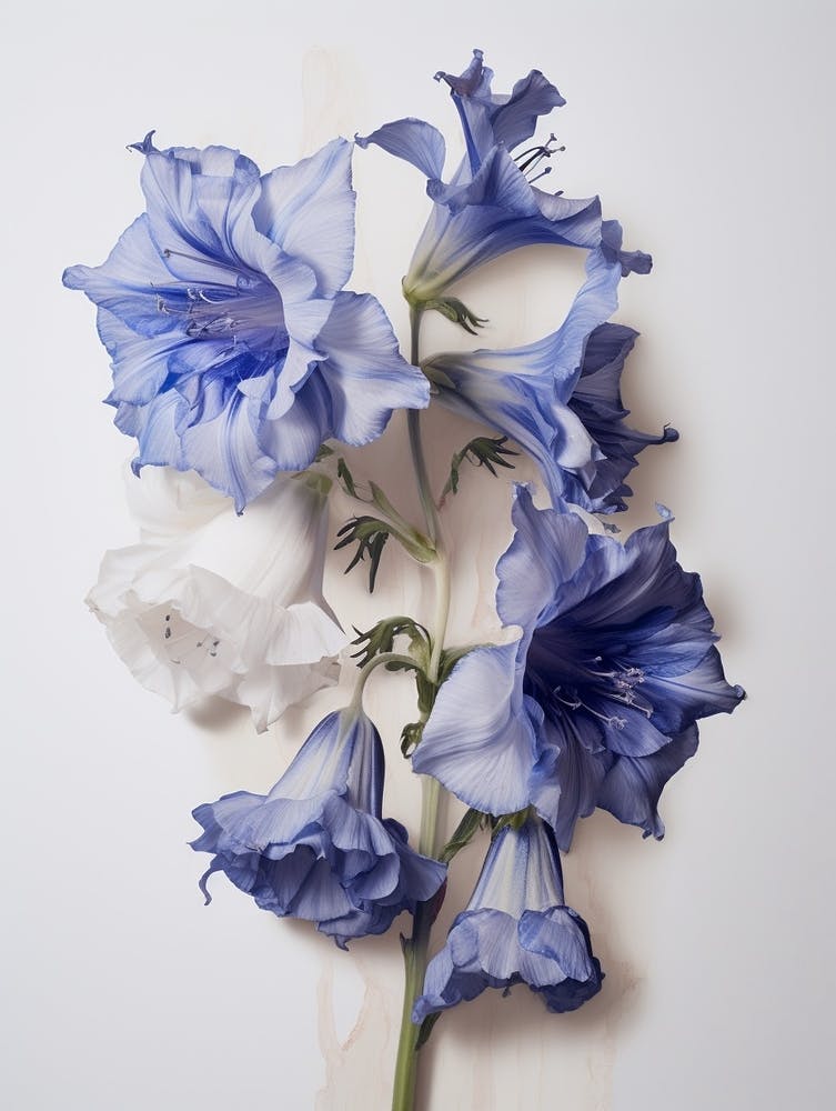 Pressed Flower Botanical Art Canterbury Bells