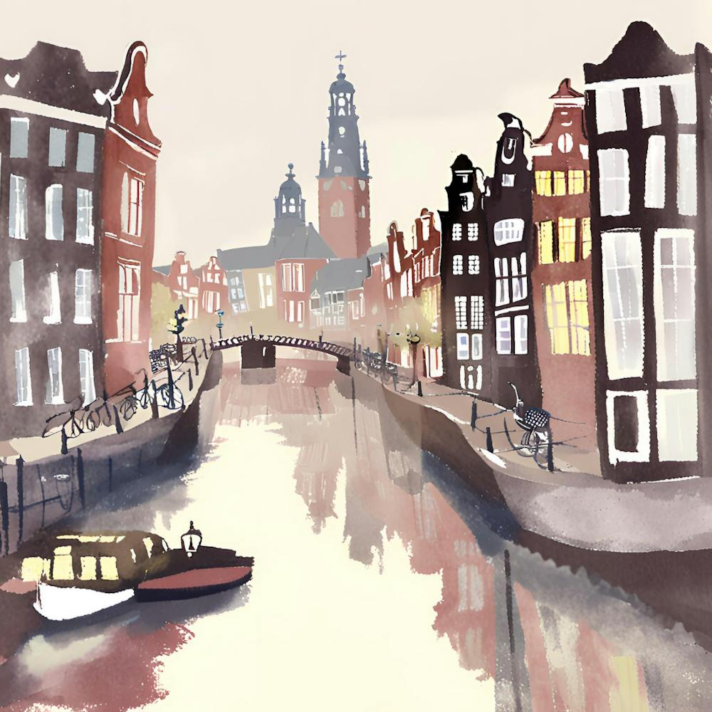 Amsterdam water colour
