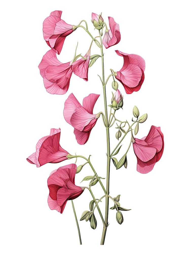 Sweet Peas Flower Vintage Botanical 3
