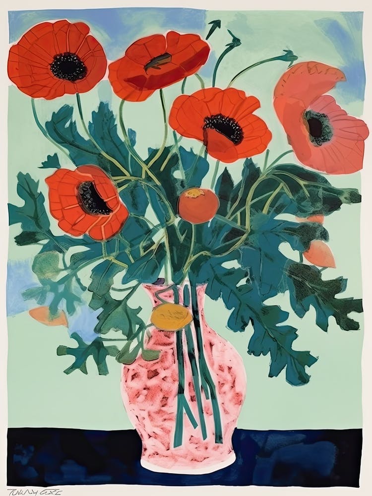 Bouquet de Pivoines Illustration Florale 1