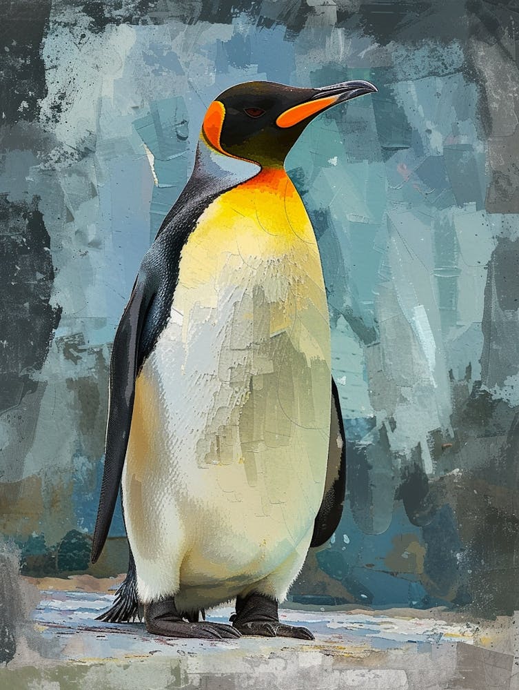 King Penguin Saunders Island Colour Block Painting 3