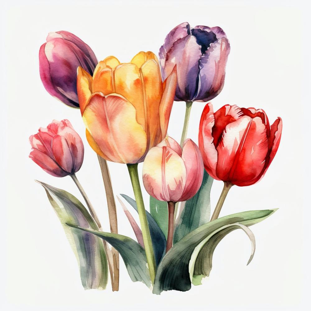 Aquarell-Tulpen 4