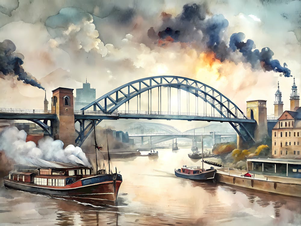 Newcastle Angleterre Une Scène Vintage