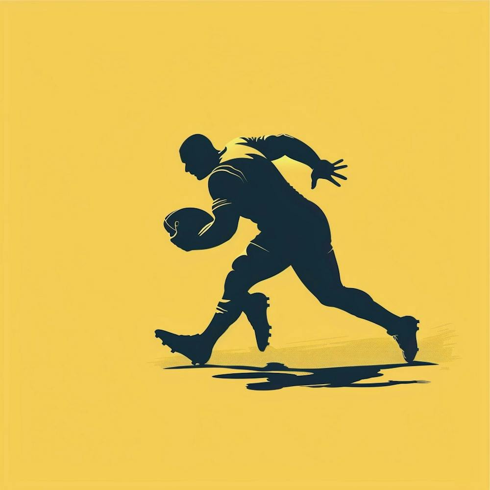 Silhouette Of Rugby Player Running