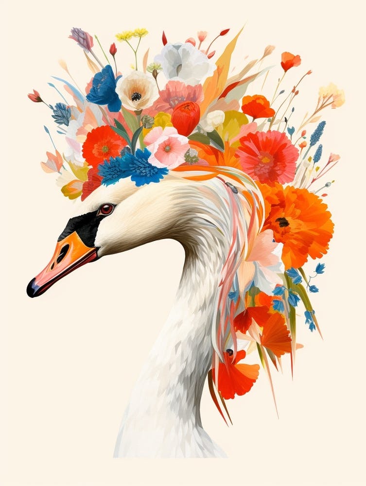 Bird With A Flower Crown Swan 2