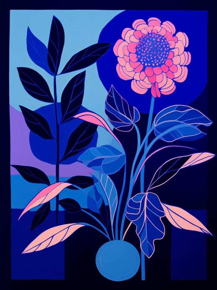 Blue Flower Illustration Globe Amaranth 2