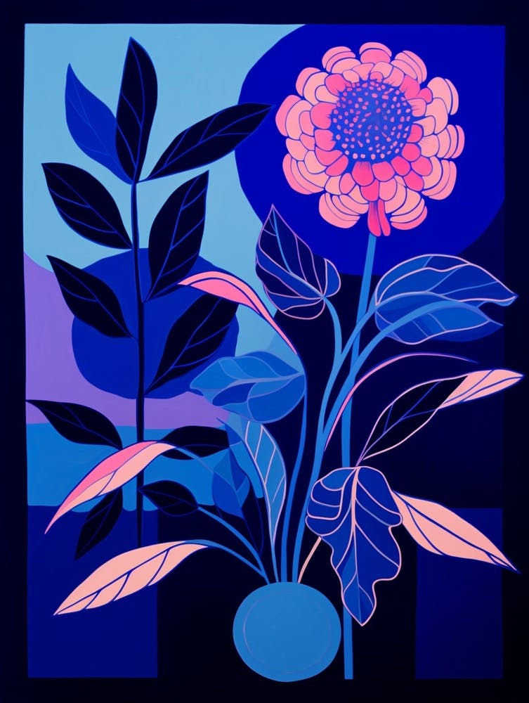 Blue Flower Illustration Globe Amaranth 2
