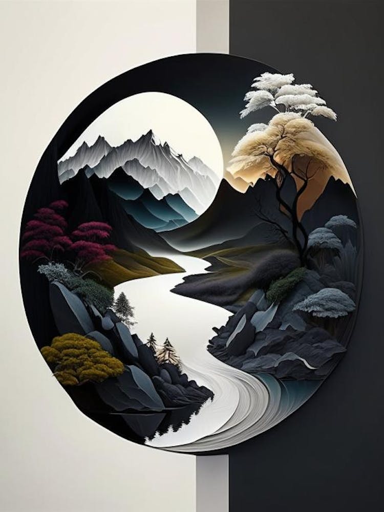 Landscapes 16, Yin and Yang Illustration