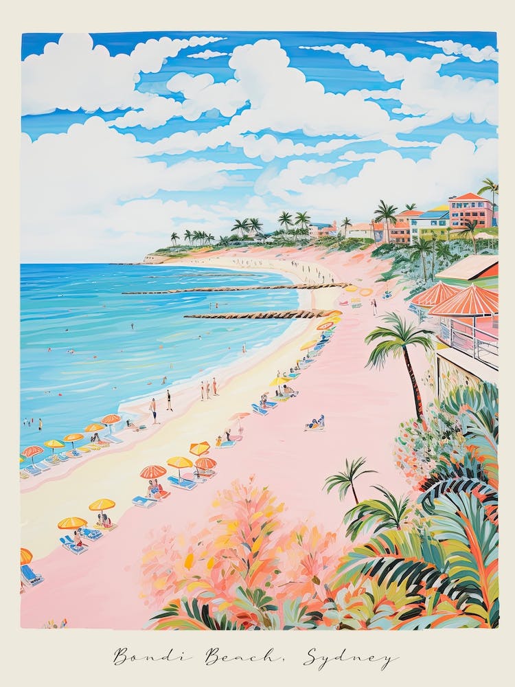 Poster Of Cable Beach, Sydney, Australia, Matisse And Rousseau Style 3